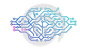 Abstract circuit board pattern, organic technological design, vector design Generative AI