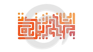 Abstract Circuit Board QR Code Geometric Pattern, vector design Generative AI