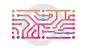 Abstract circuit board, symbolizing technology and digital connections, vector design Generative AI
