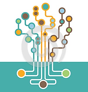 Abstract circuit board tree