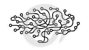 Abstract Circuit Brain Artificial Intelligence Vector, vector design Generative AI