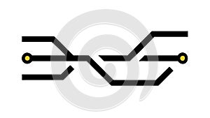 Abstract Circuit Connection Lines Digital Network Vector Icon, vector design Generative AI