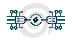 Abstract circuit connection node, data network, digital integration vector design Generative AI