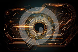 Abstract circuit cyberspace design background. Generative AI illustration
