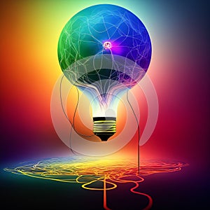 Abstract circuit cyberspace design created with Generative Ai technology