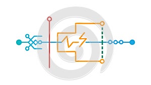 Abstract Circuit Diagram for Electronics and Connectivity, vector design Generative AI