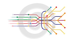 Abstract circuit lines data flow, symbolizing digital connectivity and technological networks, vector design Generative AI