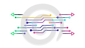 Abstract Circuit Lines, Technology, Digital Connectivity, and AI, Network, vector design Generative AI