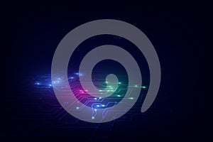 Abstract circuit networking blockchain concept background