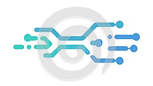 Abstract Circuit Path Data Flow, vector design Generative AI