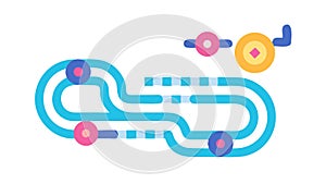 Abstract Circuit Path Digital Data Flow Technology Design, vector design Generative AI