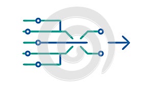 Abstract Circuit Path Icon Vector, Digital Connectivity Design, vector design Generative AI