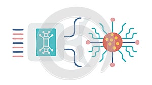 Abstract Circuitry Connection, Digital Network Element Vector, vector design Generative AI