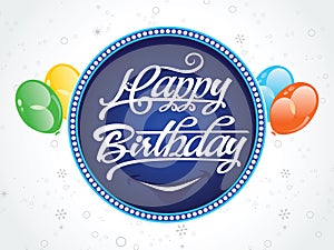 Abstract Circul happy birthday text vector illustration