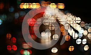 Abstract circular bokeh background of car