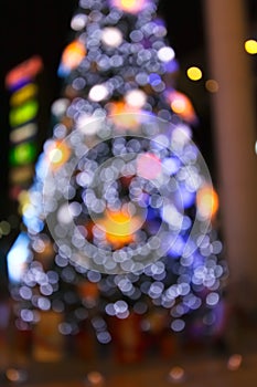 Abstract circular bokeh background of Christmas light.