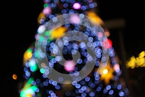 Abstract circular bokeh background of Christmas light.