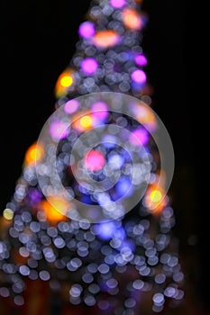 Abstract circular bokeh background of Christmas light.