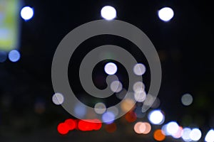 Abstract Circular Bokeh Background , colorful City night light bokeh blurred background