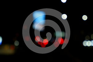 Abstract Circular Bokeh Background , colorful City night light bokeh blurred background