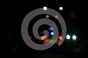 Abstract Circular Bokeh Background , colorful City night light bokeh blurred background