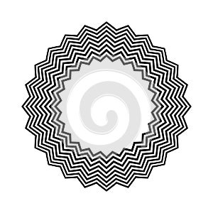 Abstract Circular Zig Zag Lines Pattern for Decorative Round Frame