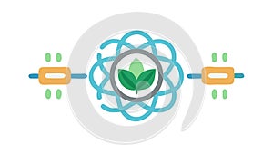 Abstract Circular Connection Symbol Network Data Flow, vector design Generative AI
