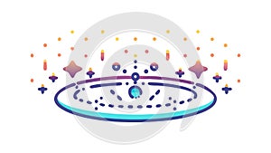 Abstract Circular Data Points, Network Connectivity Flow, vector design Generative AI