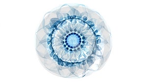 Abstract Blue Pattern, Fractal Design, Mandala, Ornament