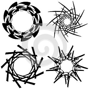 Abstract circular drawing. Amorphous, nonfigurative artistic element, shape. Swirl, twirl, whorl, vortex motif and mandala