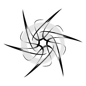 Abstract circular drawing. Amorphous, nonfigurative artistic element, shape. Swirl, twirl, whorl, vortex motif and mandala