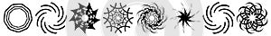 Abstract circular drawing. Amorphous, nonfigurative artistic element, shape. Swirl, twirl, whorl, vortex motif and mandala