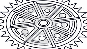 Abstract Circular Gear-like Mandala Pattern, vector design Generative AI