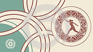 Abstract Circular Geometric and Human Figure Pattern, vector design Generative AI