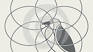 Abstract circular geometric pattern elegant, vector design Generative AI