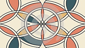 Abstract Circular Geometric Pattern, Interlocking Design, vector design Generative AI