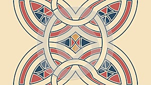 Abstract Circular Geometric Pattern with Interlocking Shapes, vector design Generative AI