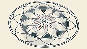Abstract circular geometric pattern with overlapping shapes design vector design Generative AI