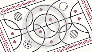 Abstract circular geometric pattern with overlapping shapes and lines vector design Generative AI