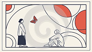 Abstract Circular Grid Pattern Vector, vector design Generative AI