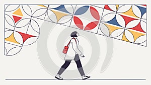 Abstract Circular Honeycomb Pattern. Geometric Interlocking Design, vector design Generative AI