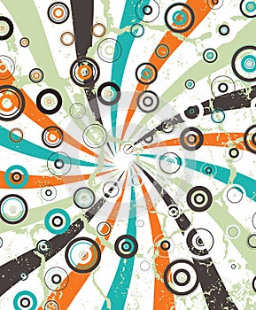 Abstract circular illustration raster design