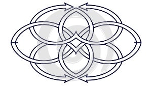 Abstract Circular Interlocking Knot Pattern Vector, vector design Generative AI