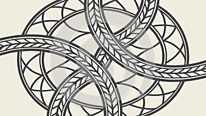 Abstract Circular Interwoven Pattern Design, vector design Generative AI