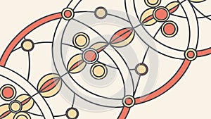 Abstract Circular Network Element with Interconnected Lines, vector design Generative AI
