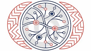 Abstract Circular Network Pattern, Connectivity, vector design Generative AI