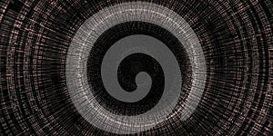 Abstract circular pattern with concentric circles and lines in a dark color scheme