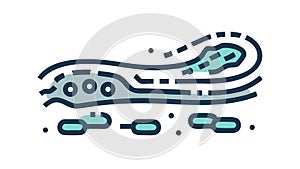 Abstract Circular Pattern, Data Flow Visualization, vector design Generative AI