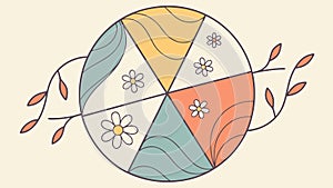 Abstract Circular Pattern with Floral Elements Vector, vector design Generative AI