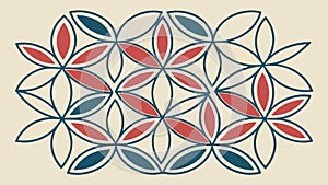 Abstract circular pattern with geometric shapes design element vector design Generative AI